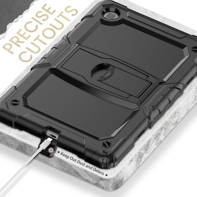 Shockproof Colorful Silicone + Black PC Tablet Protective Case with Holder & Shoulder Strap For Samsung Galaxy Tab A7 2020 T500(Black) by bashfashion