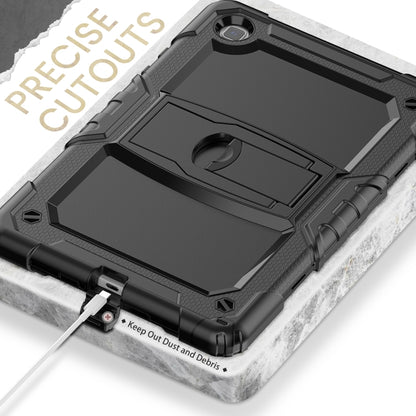 Shockproof Colorful Silicone + Black PC Tablet Protective Case with Holder & Shoulder Strap For Samsung Galaxy Tab A7 2020 T500(Black) by bashfashion