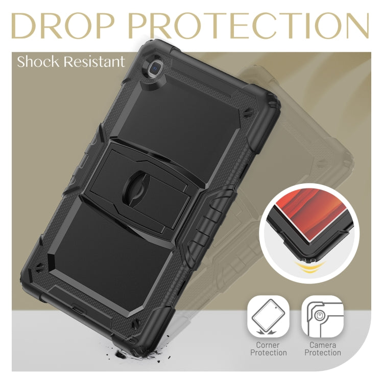 Shockproof Colorful Silicone + Black PC Tablet Protective Case with Holder & Shoulder Strap For Samsung Galaxy Tab A7 2020 T500(Black) by bashfashion