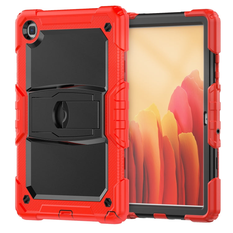 Shockproof Colorful Silicone + Black PC Tablet Protective Case with Holder & Shoulder Strap For Samsung Galaxy Tab A7 2020 T500(Red) by bashfashion