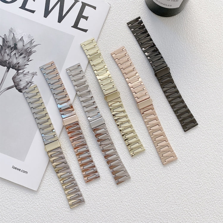 22mm Lightning Bolt Style Steel Watch Band(Silver Gold) by bashfashion