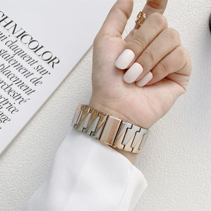 22mm Lightning Bolt Style Steel Watch Band(Silver Gold) by bashfashion