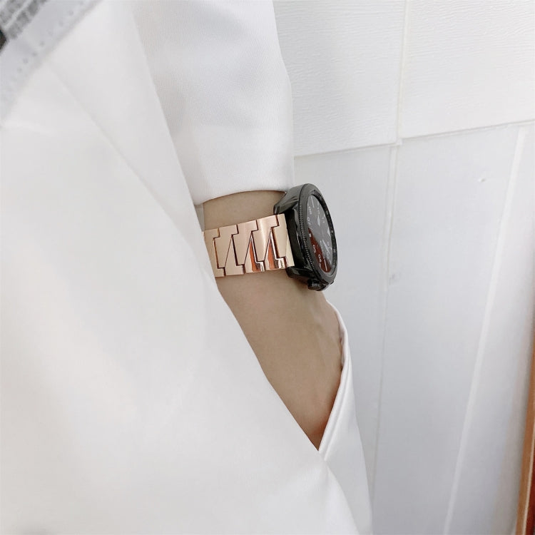 22mm Lightning Bolt Style Steel Watch Band(Silver Gold) by bashfashion