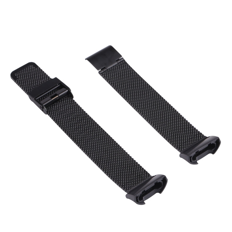 For Fitbit Charge 4 Double Insurance Buckle Milanese Watch Band(Black) by bashfashion