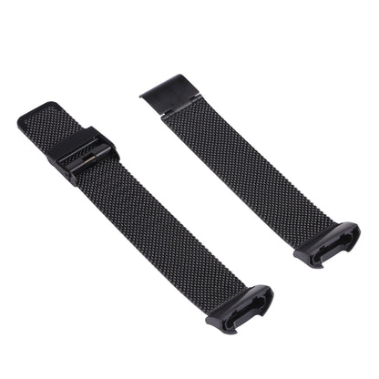 For Fitbit Charge 4 Double Insurance Buckle Milanese Watch Band(Black) by bashfashion