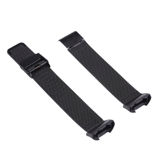 For Fitbit Charge 4 Double Insurance Buckle Milanese Watch Band(Black) by bashfashion