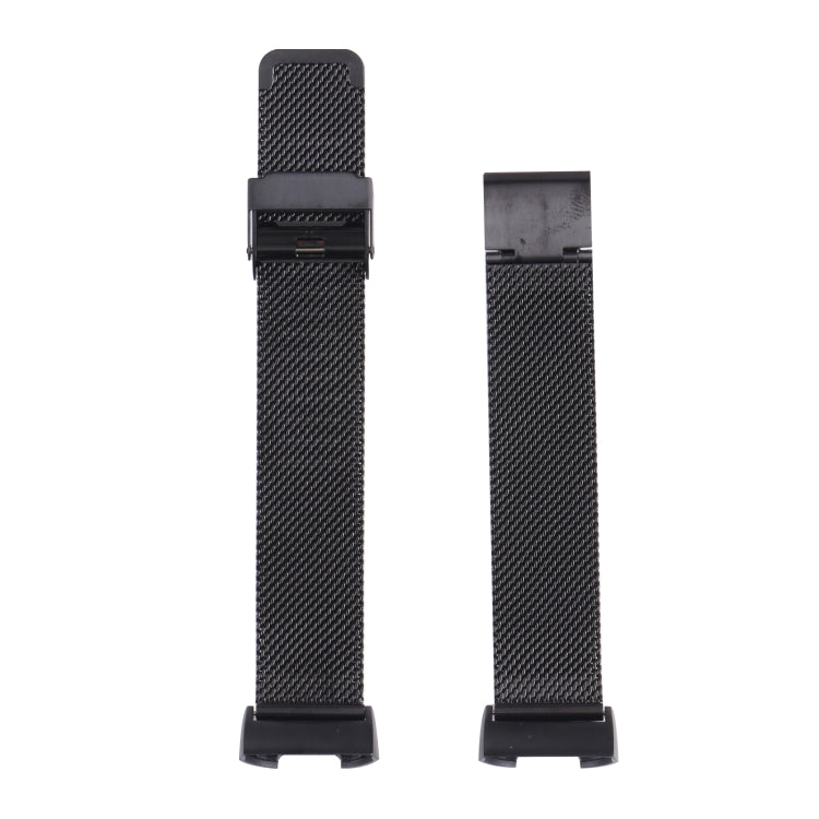 For Fitbit Charge 4 Double Insurance Buckle Milanese Watch Band(Black) by bashfashion