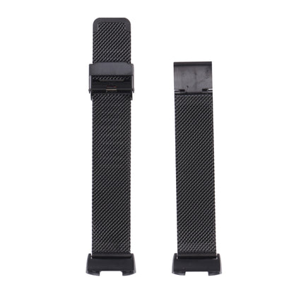 For Fitbit Charge 4 Double Insurance Buckle Milanese Watch Band(Black) by bashfashion
