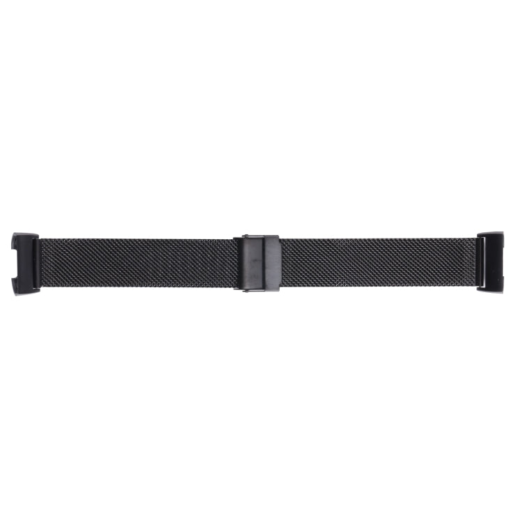 For Fitbit Charge 4 Double Insurance Buckle Milanese Watch Band(Black) by bashfashion