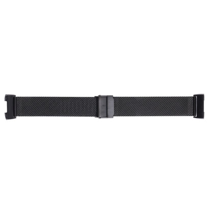 For Fitbit Charge 4 Double Insurance Buckle Milanese Watch Band(Black) by bashfashion