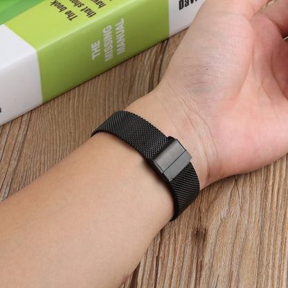 For Fitbit Charge 4 Double Insurance Buckle Milanese Watch Band(Black) by bashfashion