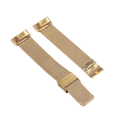 For Fitbit Charge 4 Double Insurance Buckle Milanese Watch Band(Gold) by bashfashion