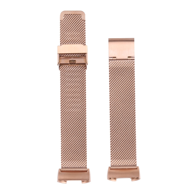 For Fitbit Charge 4 Double Insurance Buckle Milanese Watch Band(Rose Gold) by bashfashion