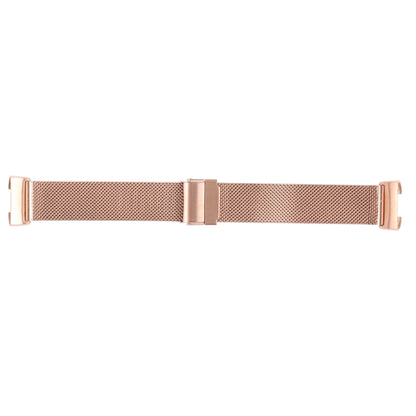 For Fitbit Charge 4 Double Insurance Buckle Milanese Watch Band(Rose Gold) by bashfashion