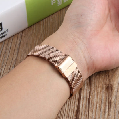 For Fitbit Charge 4 Double Insurance Buckle Milanese Watch Band(Rose Gold) by bashfashion