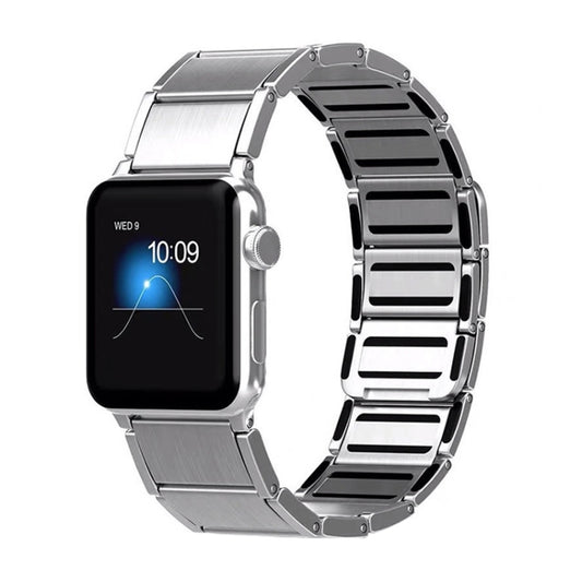 Bamboo Joint Magnetic Steel Watch Band For Apple Watch Series 9&8&7 41mm / SE 3&SE 2&6&SE&5&4 40mm / 3&2&1 38mm(Silver)