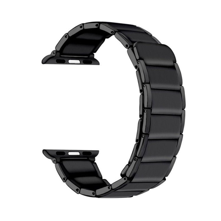 Bamboo Joint Magnetic Steel Watch Band For Apple Watch Ultra 49mm&Watch Ultra 2 49mm / Series 9&8&7 45mm / SE 3&SE 2&6&SE&5&4 44mm / 3&2&1 42mm(Black) by bashfashion