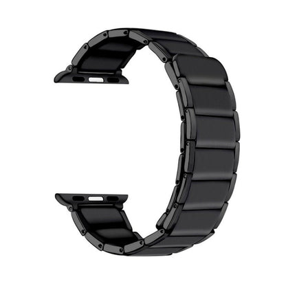Bamboo Joint Magnetic Steel Watch Band For Apple Watch Ultra 49mm&Watch Ultra 2 49mm / Series 9&8&7 45mm / SE 3&SE 2&6&SE&5&4 44mm / 3&2&1 42mm(Black) by bashfashion