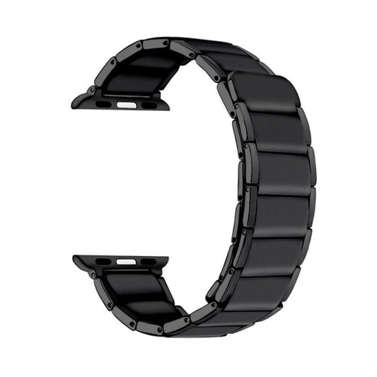 Bamboo Joint Magnetic Steel Watch Band For Apple Watch Ultra 49mm&Watch Ultra 2 49mm / Series 9&8&7 45mm / SE 3&SE 2&6&SE&5&4 44mm / 3&2&1 42mm(Black)