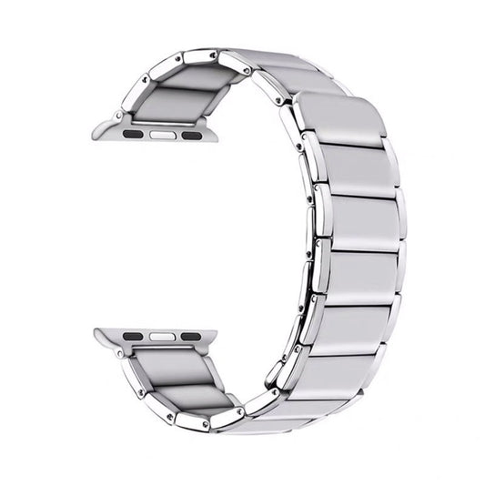 Bamboo Joint Magnetic Steel Watch Band For Apple Watch Ultra 49mm&Watch Ultra 2 49mm / Series 9&8&7 45mm / SE 3&SE 2&6&SE&5&4 44mm / 3&2&1 42mm(Silver)