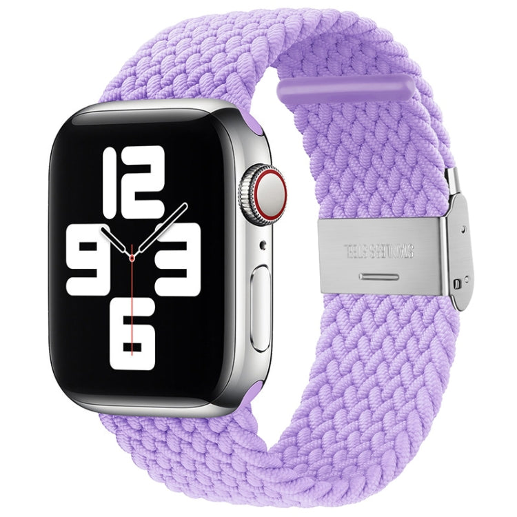 Nylon Braid One Buckle Watch Band For Apple Watch Ultra 49mm&Watch Ultra 2 49mm / Series 9&8&7 45mm / SE 3&SE 2&6&SE&5&4 44mm / 3&2&1 42mm(Purple) by bashfashion