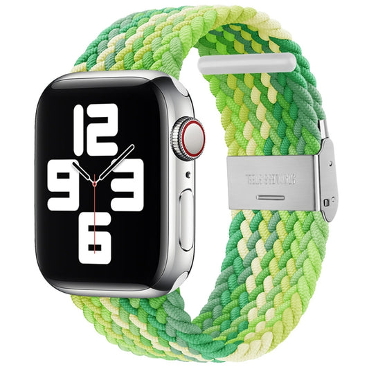 Nylon Braid One Buckle Watch Band For Apple Watch Ultra 49mm&Watch Ultra 2 49mm / Series 9&8&7 45mm / SE 3&SE 2&6&SE&5&4 44mm / 3&2&1 42mm(Lime) by bashfashion