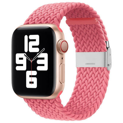 Nylon Braid One Buckle Watch Band For Apple Watch Ultra 49mm&Watch Ultra 2 49mm / Series 9&8&7 45mm / SE 3&SE 2&6&SE&5&4 44mm / 3&2&1 42mm(Pink) by bashfashion