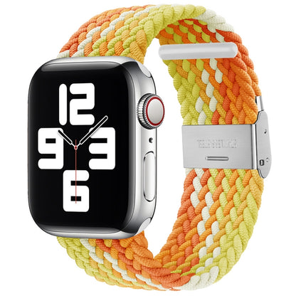 Nylon Braid One Buckle Watch Band For Apple Watch Ultra 49mm&Watch Ultra 2 49mm / Series 9&8&7 45mm / SE 3&SE 2&6&SE&5&4 44mm / 3&2&1 42mm(Fragrant Orange) by bashfashion
