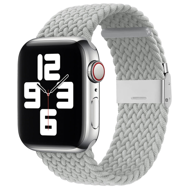 Nylon Braid One Buckle Watch Band For Apple Watch Ultra 49mm&Watch Ultra 2 49mm / Series 9&8&7 45mm / SE 3&SE 2&6&SE&5&4 44mm / 3&2&1 42mm(Pearl White) by bashfashion