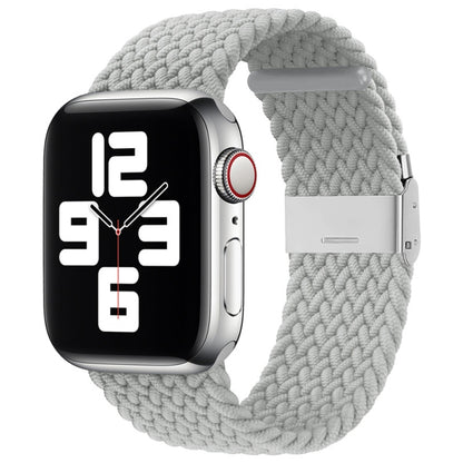 Nylon Braid One Buckle Watch Band For Apple Watch Ultra 49mm&Watch Ultra 2 49mm / Series 9&8&7 45mm / SE 3&SE 2&6&SE&5&4 44mm / 3&2&1 42mm(Pearl White) by bashfashion