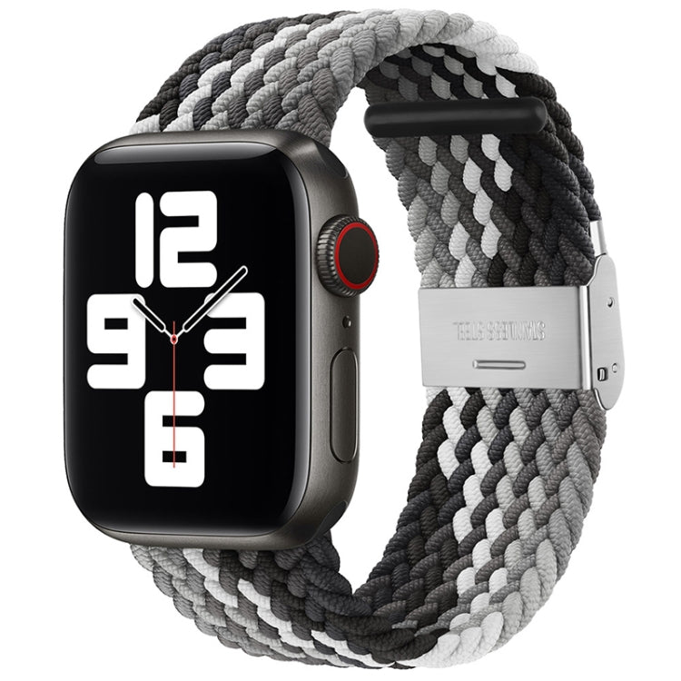 Nylon Braid One Buckle Watch Band For Apple Watch Ultra 49mm&Watch Ultra 2 49mm / Series 9&8&7 45mm / SE 3&SE 2&6&SE&5&4 44mm / 3&2&1 42mm(Black Chocolate) by bashfashion