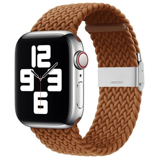 Nylon Braid One Buckle Watch Band For Apple Watch Ultra 49mm&Watch Ultra 2 49mm / Series 9&8&7 45mm / SE 3&SE 2&6&SE&5&4 44mm / 3&2&1 42mm(Coffee) by bashfashion