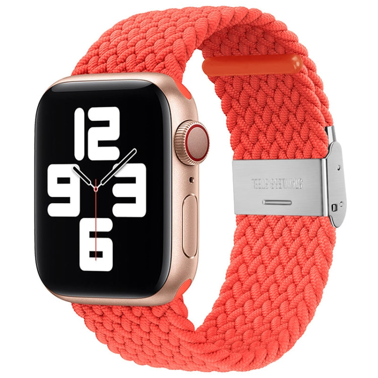 Nylon Braid One Buckle Watch Band For Apple Watch Ultra 49mm&Watch Ultra 2 49mm / Series 9&8&7 45mm / SE 3&SE 2&6&SE&5&4 44mm / 3&2&1 42mm(Bright Orange) by bashfashion