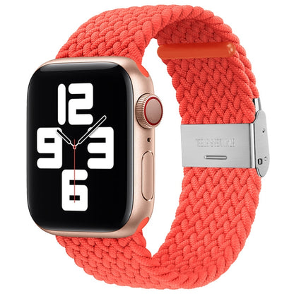 Nylon Braid One Buckle Watch Band For Apple Watch Ultra 49mm&Watch Ultra 2 49mm / Series 9&8&7 45mm / SE 3&SE 2&6&SE&5&4 44mm / 3&2&1 42mm(Bright Orange) by bashfashion
