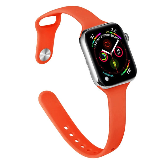 Slimming Silicone Watch Band For Apple Watch Ultra 49mm&Watch Ultra 2 49mm / Series 9&8&7 45mm / SE 3&SE 2&6&SE&5&4 44mm / 3&2&1 42mm(Orange) by bashfashion