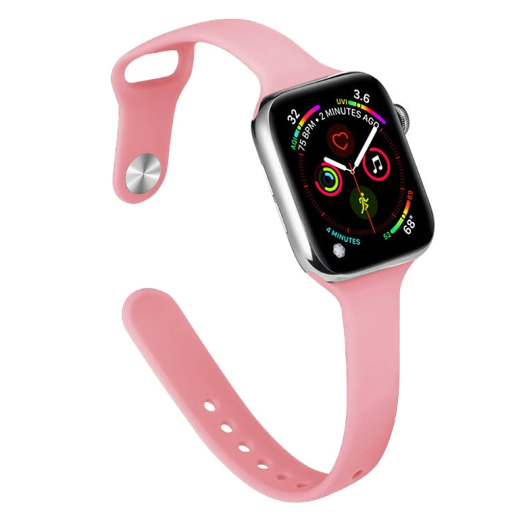 Slimming Silicone Watch Band For Apple Watch Ultra 49mm&Watch Ultra 2 49mm / Series 9&8&7 45mm / SE 3&SE 2&6&SE&5&4 44mm / 3&2&1 42mm(Bright Pink) by bashfashion