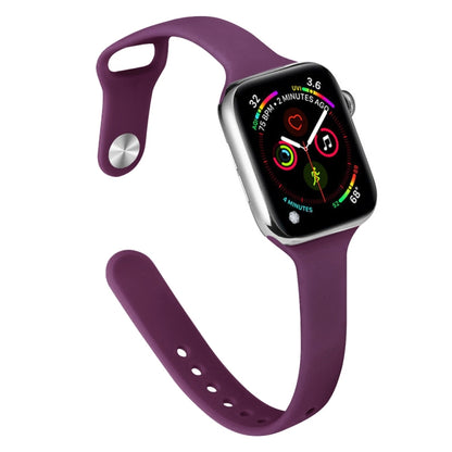 Slimming Silicone Watch Band For Apple Watch Ultra 49mm&Watch Ultra 2 49mm / Series 9&8&7 45mm / SE 3&SE 2&6&SE&5&4 44mm / 3&2&1 42mm(Dark Purple) by bashfashion