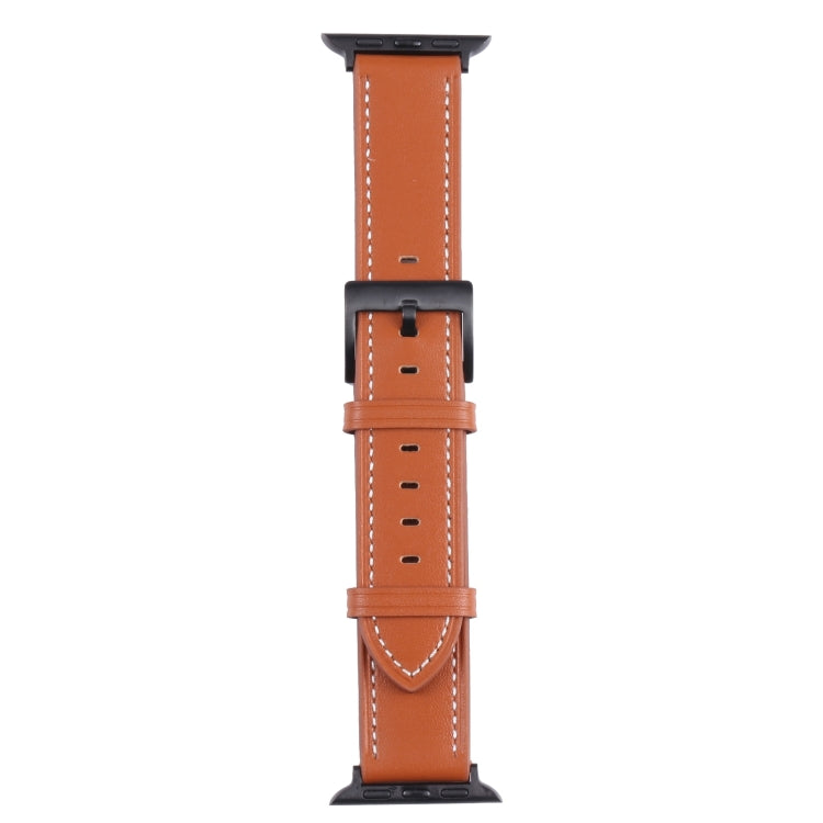 Leather Watch Band For Apple Watch Ultra 49mm&Watch Ultra 2 49mm / Series 9&8&7 45mm / SE 3&SE 2&6&SE&5&4 44mm / 3&2&1 42mm(Orange) by bashfashion