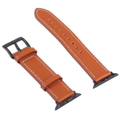 Leather Watch Band For Apple Watch Ultra 49mm&Watch Ultra 2 49mm / Series 9&8&7 45mm / SE 3&SE 2&6&SE&5&4 44mm / 3&2&1 42mm(Orange) by bashfashion