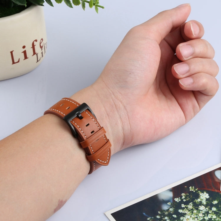 Leather Watch Band For Apple Watch Ultra 49mm&Watch Ultra 2 49mm / Series 9&8&7 45mm / SE 3&SE 2&6&SE&5&4 44mm / 3&2&1 42mm(Orange) by bashfashion