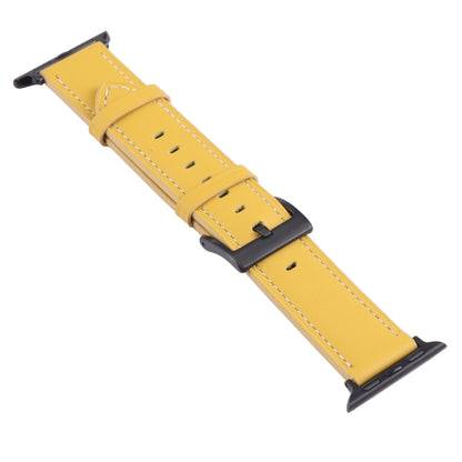 Leather Watch Band For Apple Watch Ultra 49mm&Watch Ultra 2 49mm / Series 9&8&7 45mm / SE 3&SE 2&6&SE&5&4 44mm / 3&2&1 42mm(Yellow) by bashfashion