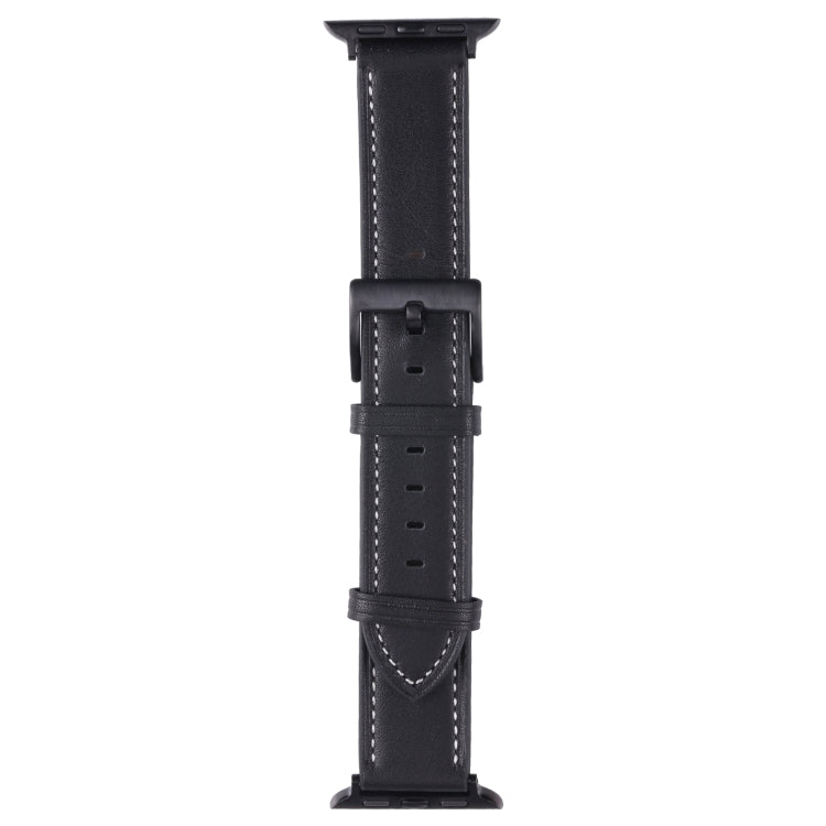 Leather Watch Band For Apple Watch Ultra 49mm&Watch Ultra 2 49mm / Series 9&8&7 45mm / SE 3&SE 2&6&SE&5&4 44mm / 3&2&1 42mm(Black) by bashfashion
