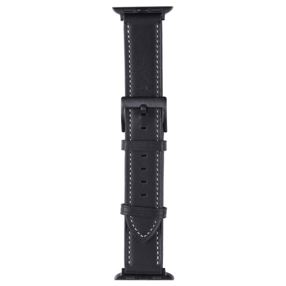 Leather Watch Band For Apple Watch Ultra 49mm&Watch Ultra 2 49mm / Series 9&8&7 45mm / SE 3&SE 2&6&SE&5&4 44mm / 3&2&1 42mm(Black) by bashfashion