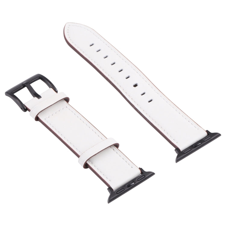 Leather Watch Band For Apple Watch Ultra 49mm&Watch Ultra 2 49mm / Series 9&8&7 45mm / SE 3&SE 2&6&SE&5&4 44mm / 3&2&1 42mm(White) by bashfashion