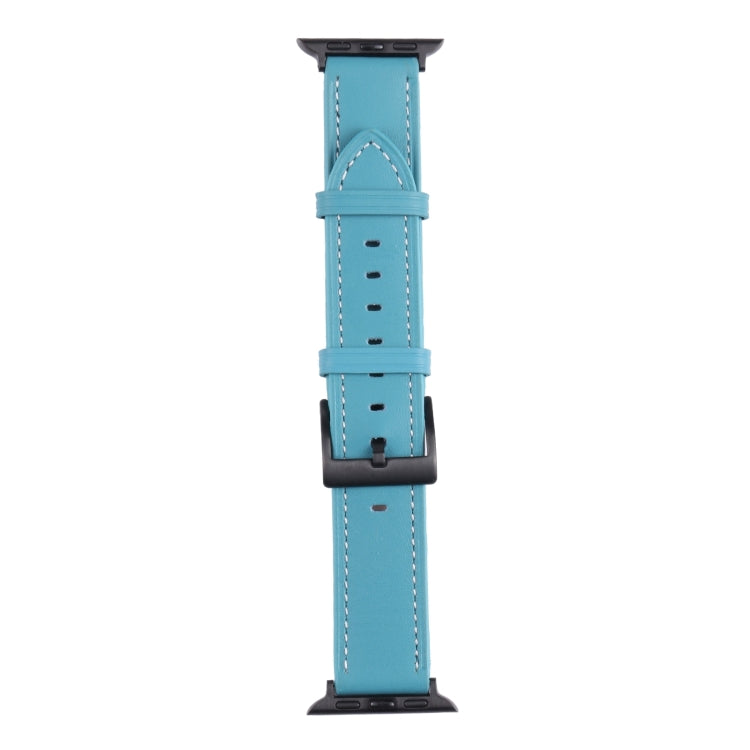 Leather Watch Band For Apple Watch Ultra 49mm&Watch Ultra 2 49mm / Series 9&8&7 45mm / SE 3&SE 2&6&SE&5&4 44mm / 3&2&1 42mm(Blue) by bashfashion
