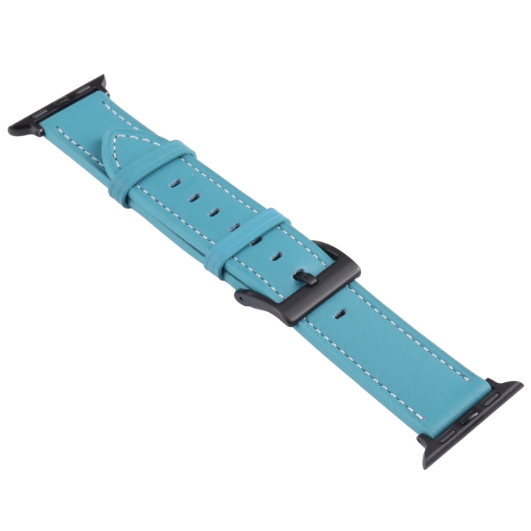 Leather Watch Band For Apple Watch Ultra 49mm&Watch Ultra 2 49mm / Series 9&8&7 45mm / SE 3&SE 2&6&SE&5&4 44mm / 3&2&1 42mm(Blue) by bashfashion