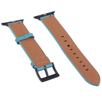 Leather Watch Band For Apple Watch Ultra 49mm&Watch Ultra 2 49mm / Series 9&8&7 45mm / SE 3&SE 2&6&SE&5&4 44mm / 3&2&1 42mm(Blue) by bashfashion