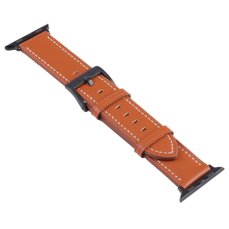 Leather Watch Band For Apple Watch Series 9&8&7 41mm / SE 3&SE 2&6&SE&5&4 40mm / 3&2&1 38mm(Orange) by bashfashion