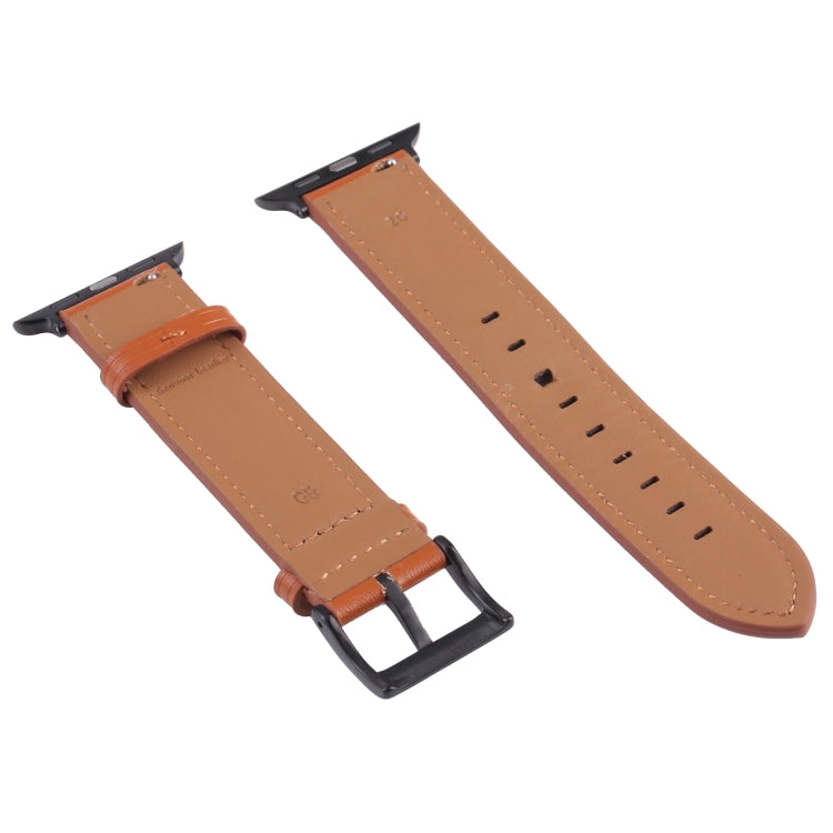 Leather Watch Band For Apple Watch Series 9&8&7 41mm / SE 3&SE 2&6&SE&5&4 40mm / 3&2&1 38mm(Orange) by bashfashion