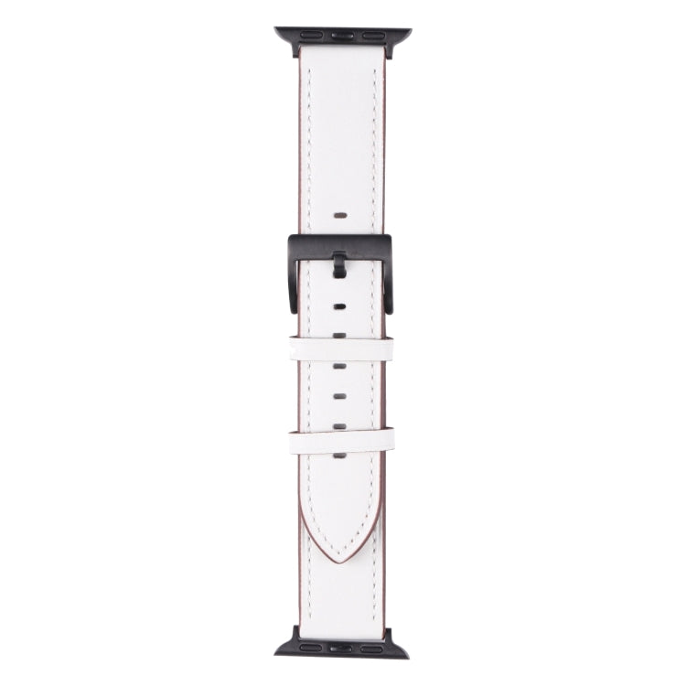 Leather Watch Band For Apple Watch Series 9&8&7 41mm / SE 3&SE 2&6&SE&5&4 40mm / 3&2&1 38mm(White) by bashfashion